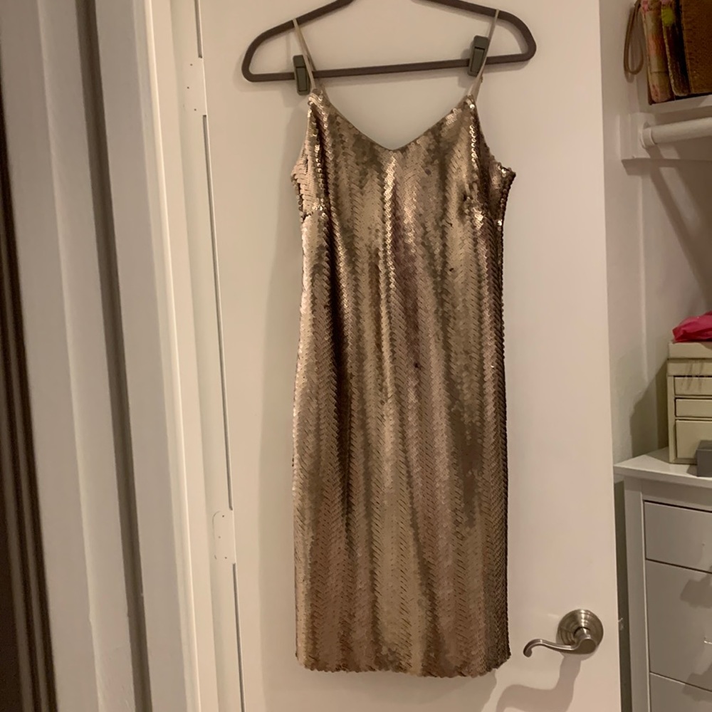 J Crew Sequined Slip Dress with Spaghetti Straps, size 4